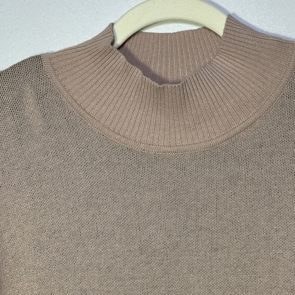 Leopard High Neck Side Slit Oversized Sweater size 2XL Cozy Minimalist Chic - Picture 4 of 9